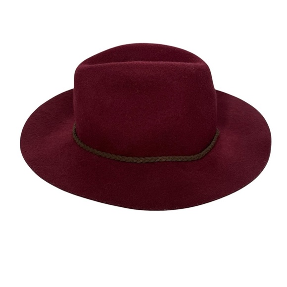 Lucky Brand burgundy wool Rancher with hat pin - Picture 2 of 7
